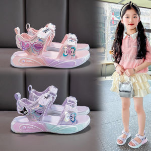 ZEEMIN  Online girls sandals summer new cute open-toed princess shoes medium and older childrens beach shoes can be wet