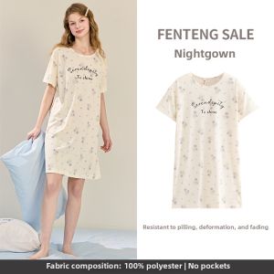 FENTENG | Summer Cute Sweet Thin Women Sleep Dress