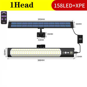 316/158 LED Solar Light Bar Outdoor 7 Mode Motion Sensor Separate 1/2Head Lamp with 3 Meter Wire Street Wall Lights Garage Yard