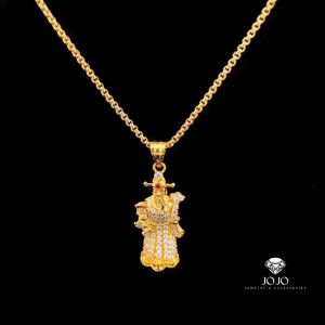 M1280 Mặt và dây chuyền nữ thiết kế hình ông thần tài đính đá sáng lấp lánh JOJO