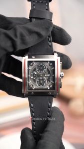 Jam Tangan Pria Expedition Chronograph  EXP EX 6731 GCLSSBARE Black Dial Black Leather Strap