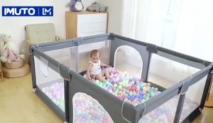 IMUTO Playpen For Baby Big Baby Playpen With Stainless Steel Frame With Protector Indoor Play Fence