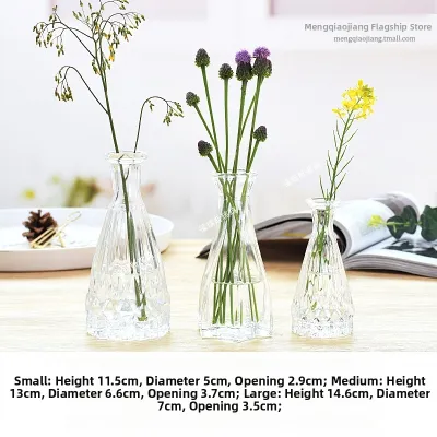Modern Minimalist Glass Mini Vase Transparent Desktop Decoration Flower Arrangement Water Cultivation Ornament Home Decor