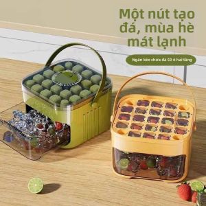MOMIAN | Máy Làm Băng Có Nắp Dập 50 Ô