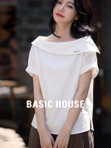 Basic House | Design Sensibility White Thin Tencel One-Shoulder Womens Shirt