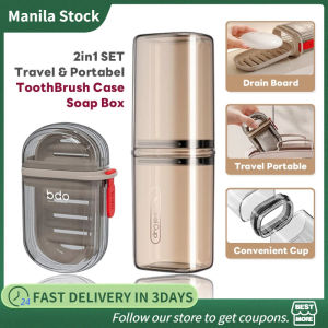 Portable Travel Set with Soap Case Lid Toothbrush Mouthwash Cup Compact Lightweight Durable Hygienic Sealed Soap Box