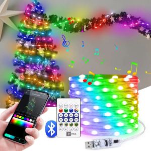 Dreamcolor RGBIC USB Sting Light Bluetooth APP DIY LED Fairy Lights Garland Decoration for Christmas Tree Wedding Birthday Party