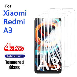 1-4pcs Screen Protector For Xiaomi Redmi A3 Tempered Glass Crystal 9H High Aluminum Anti Scratch Case Friendly 6.71\" Fingerprint