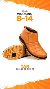 Working Sepatu Boots Pria Kulit Asli Original Formal Hitam Coklat Size 39 40 41 42 43 B-14