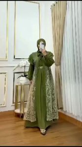 Gamis Muslimah Terbaru Nasitha Dress Ceruti Brukat Gamis Lebaran Gamis Kondangan Gamis Pesta