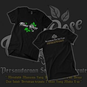 KAOS PSHT DESAIN TERBAIK TEMUROSE PUTIH | SABLON DEPAN TULISAN LATIN PUTIH GAMBAR DAUN | BELAKANG SABLON TULISAN LATIN | DISTRO KUALITAS PREMIUM FREE STICKER