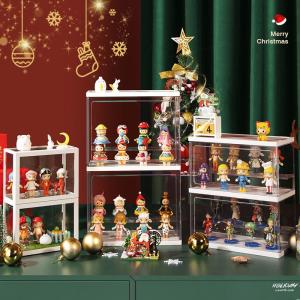 Transparent Christmas Display Box Scenery Figure Storage Box Dustproof Forest Model Scene Organizer for Living Room