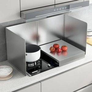 🔥Ready Stock🔥Anti Oil Splatter Guard Grease Screens Oil Baffle Wall Kitchen Gadgets Stainless Steel Folding Splashproof