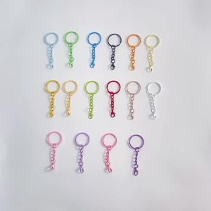 Chains Lobster Clasps For DIY Jewelry Making 50pcs Colorful Keyrings With Keychain Connector Hooks Bags Holder Supplies