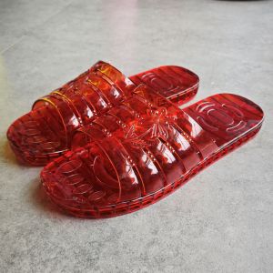 Summer New Mens Crystal Slippers Waterproof Anti-Odor Bathroom Bathing Outdoor Wear Transparent Jelly Bottom Plastic Sandals