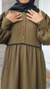 Gamis Dress Jovita Lady crush List Depan Dress Kondangan Viral Terbaru dan Termurah | Homey dress Wanita Remaja Polos List Lady Crush