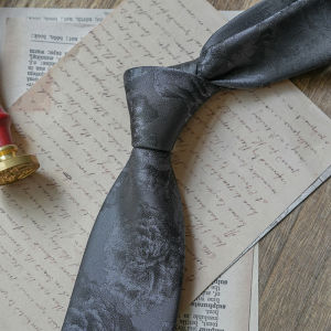 Handcrafted สีน้ําตาลลายดอกไม้ผู้ชาย Tie อังกฤษ ทางการ งานแต่งงาน 8 ซม.k-สไตล์ โพลีเอสเตอร์ เส้นด้าย-ย้อม Arrow Tie