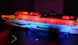 Childrens electric boat yacht with acousto-optic automatic universal large luxury cruise ship simulation ship model boy toy