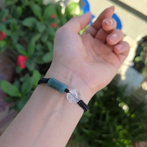 Q1546 Vòng lu thống Lam Ngọkc hoa mai TA Trắng - Phong Thuỷ TUDO