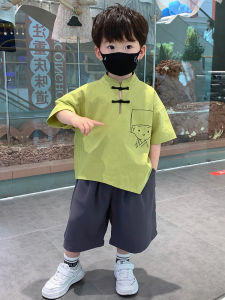 Boys Chinese Style Summer Clothes Cotton Linen Tang Suit Childrens Elegant National Fashion Daily Ancient Costume Ensemble