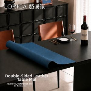 LORiCA | Luxurious Water-Proof Oil-Resistant No-Wash Heat-Insulating Leather Table Pad
