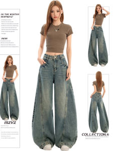 MZVZ | Quần Jeans Dáng Rộng Hình Liềm Vintage Mỹ