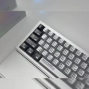 Taptempo CatalystX Keycaps Cherry Profile Metallic Paint Glossy Black Silver Elegant PBT Keycaps For MX Mechanical Keyboard