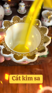 HÀNG MỚI VỀ! Cát Lư Hương Loại Trắng Ánh Kim và Vàng Kim Sa - Nhang Đèn Thiên Lộc