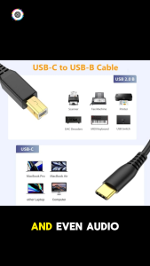 Type C / Micro USB Male To USB B / GOLD PLATED Nylon Braided HEAVY DUTY  Type Male Data OTG Cable For Mobile Tablet Printer 1m