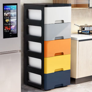 Kitchen Bathroom Multi-layer Floor-standing Storage Rack Small Cart Gap Organizer Plastic Material from Guangdong China