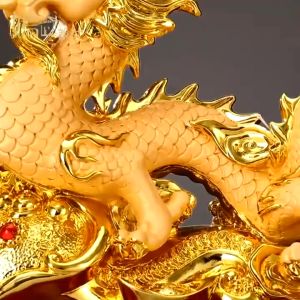 招财龙摆件 生肖沙金龙 如意招财 家居风水镇宅纳福手工艺品 Feng Shui Zodiac Dragon Decoration
