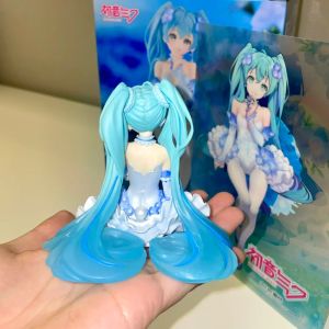 Bandai | Anime Hatsune Miku 14CM Flower Fairy Action Figure Model Toys Cute Action Model PVC Collection Desktop Accessories Gift