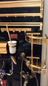 Phụ kiện phòng tắm kệ để đồ phòng tắm 6 món vàng GPK06PKNV