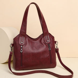 Retro Large Capacity Soft Leather Tote Bag Moms Bag Ladies Bag 2025 New Commuter Single Shoulder Slant Cross Bag