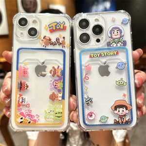 Full Cover Cute Cartoon Phone Case for Apple 15Promax iPhone17 Photo Printable Anti-Fall Bumper Light Year Soft Card Holder