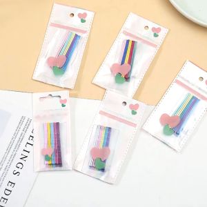 Set 10 kẹp tóc tăm Hàn Quốc nhiều màu xinh xắn dễ thương kẹp ghim mini gài cài tóc mái kẹp tăm xước kim loại búi tóc con