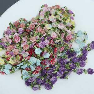 2Yards 2cm Embroidered Lace Trim Flower Lace Fabric Floral Applique DIY Crafts Decoration Lace Ribbon Sewing Clothes Accessories