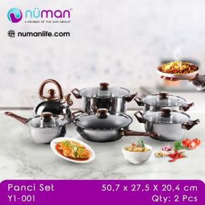 Panci Stainless Steel isi 12 Buah: Cookware Set Berkualitas Tinggi