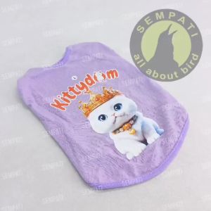 SEMPATI Baju Kucing Model Kittydom Baju Hewan Peliharaan Kucing Anjing Kelinci Monyet Pakaian Kaos Singlet T-Shirt Kostum Santai Cute Pet Clothes