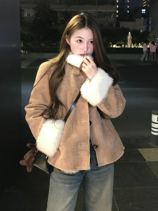 MUKZIN Black Loose and Thick Retro Plush Fur Coat
