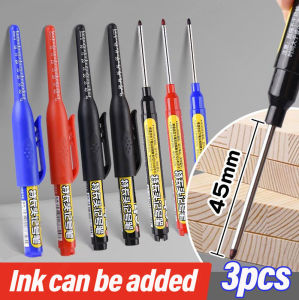 Yespery 1/3 cái Bút Đánh Dấu đầu cỡ dài 45mm chế biến gỗ đa mục đích sâu lỗ mực Bút đánh dấu có thể được thêm vào màu đỏ/Đen/Xanh