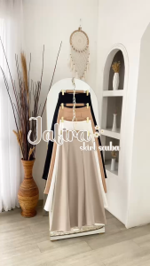 Jafira Skirt Squba Premium Rok Maxi Wanita Korean Basic Polos | Rok Kerja Formal A Line Panjang Kekinian