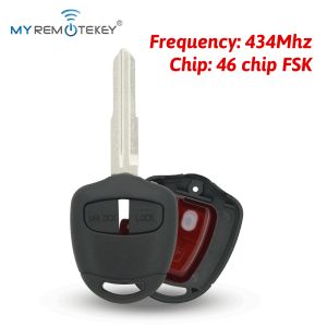 MYREMOTEKEY Remote Car Key 433mhz With ID46 Chip For Mitsubishi Outlander ASX 2006 - 2015 2 Button MIT11R Profile