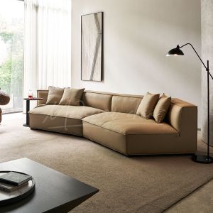 Italian Minimalist Sofa Cubic Design Luxury Living Room Straight Row Couch Designer Villa Creative Corner Sofa High Density Sponge