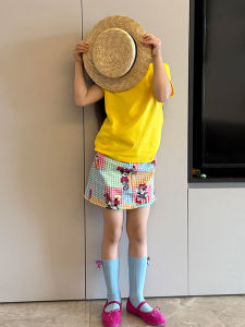 เสื้อยืดแขนสั้นสีเหลืองสำหรับเด็กผู้หญิงสไตล์เกาหลี แฟชั่นฤดูร้อน เสื้อผ้าเด็กผู้หญิง ชุดเด็ก ชุดเด็ก ชุดเด็ก