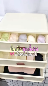 HOBWO กล่องเก็บชุดชั้นใน+ถุงเท้า ลิ้นชักหลายชั้น แบ่งสัดส่วนชัดเจน เก็บกางเกงในได้ วัสดุแข็งแรง ทนทาน จุของเยอะ