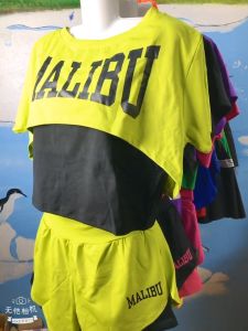 Bộ tập aerobic Bộ đùi nữ phối màu MALIBU hot hit tập gym bộ tập thể thao nữ