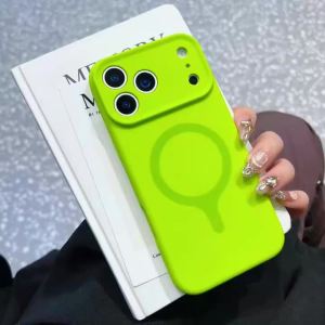 szhaiyu | Liquid Silicone Magnetic Phone Case for IPhone 18 Pro Max 16 17 18 Pro for Magsafe Wireless Charging Skin Feel Shockproof Cover