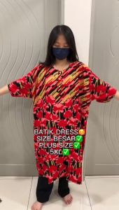 WOMEN BATIK DRESS PLUS SIZE SIZE BESAR/BAJU BATIK SIZE BESAR/BATIK INDONESIA GOOD QUALITY READY STOCK