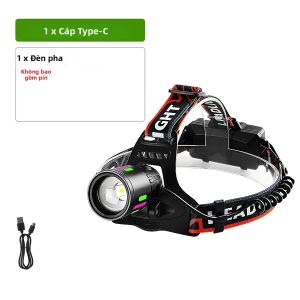 Đèn Pha LED Laser Trắng Siêu Sáng Tầm Xa 1500M Siêu Mạnh Chống Nước IP65 Dùng Cho Câu Cá Đi Bộ Đường Dài Cắm Trại